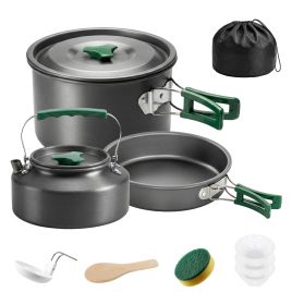 Rosbury Grey Steel Camping Cookware Set - 15cm