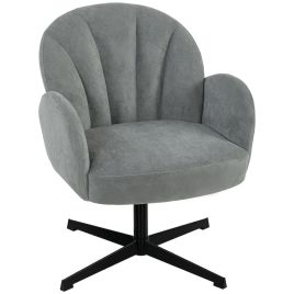 Dalvale Velvet Swivel Chair - Grey
