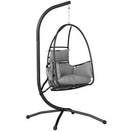 Wexier Dark Grey Steel Egg Chair - 95cm