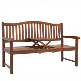 Cavar Fabric 3 Seat Bench - Light Brown