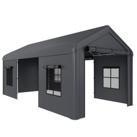 Cavon Dark Grey Steel 3x6m Canopy Tent with Galvanised Frame - 300cm