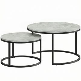 Yorloft Marble Grey Coffee Table Set of 2 - 78.5cm