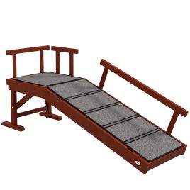 Valex Brown Pine Wood Pet Ramp - 40cm