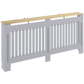 Dalloft Grey Radiator Cover with Line Grill Design - 19cm