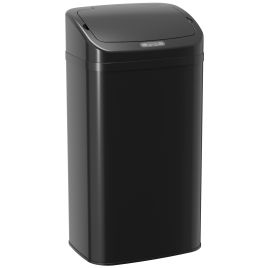 Eascote Black Stainless Steel Sensor Rubbish Bin - 33cm