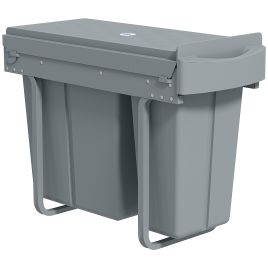 Dalcarr Grey Metal Rubbish Bin - 26cm