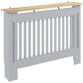 Dalloft Grey Slatted Radiator Cover - 19cm