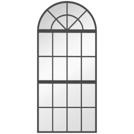 Lyrara Black Metal Wall Mirror - 54cm