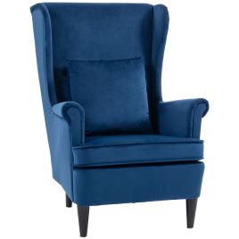Dalmont Velvet Reading Armchair - Blue