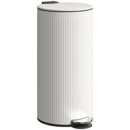 Chewick Cream Metal Pedal Rubbish Bin - 30cm