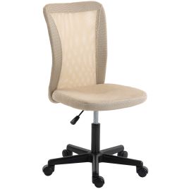 Roshall Beige Metal Office Chair - 43cm