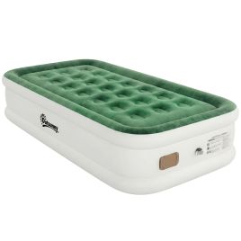 Yorford Single PVC Inflatable Mattress Air Bedframe - Dark Green