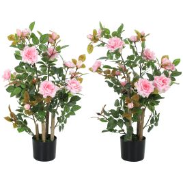 MONT Pink Fabric Artificial Plant Set of 2 - 90cm