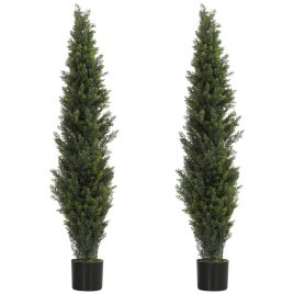 Kenix Green Steel Cypress Artificial Plant Set of 2 - 150cm