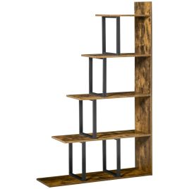 Brohall Rustic Brown Particle Board 5 Tier Bookcase - 30cm