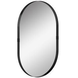 Dalbury Black Wall Mirror Oval - 60cm