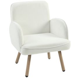 Cheshaw Velvet Armchair - White