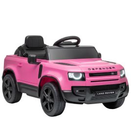 MEADOWCROFT Land Rover Licensed 12V Kids Ride On Car with Remote, Suspension, 3 Speeds, Lights and Music - Pink and Black