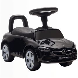PORTLAND Mercedes Benz Licensed Foot to Floor Ride On Car with Horn, Sounds and Under Seat Storage - Black