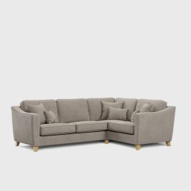 Corner Sofa - KRISTY Fabric 3 Seater Left Hand Facing - Light Beige
