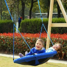 Kids Tree Spin Round Swing Rope - Black & Blue