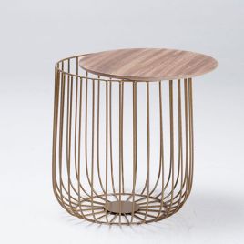 Enzo Cage Style Coffee Table With Oak Top - Small