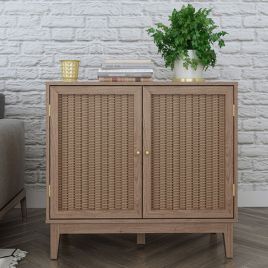 Bordeaux Wooden Framed 2 Door Small Sideboard - Oak
