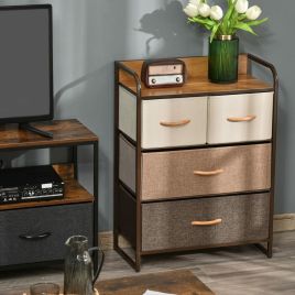 Multi Colour Chest of Drawers - ALLEN Low Chest  4 Drawers