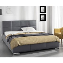Simplier Plush Velvet Fabric Bed, Grey Colour - 5 Sizes