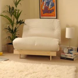 Wooden Frame 3ft Single Luxury Futon Sofabed with Mattress - 11 Colours