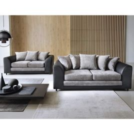 Dilan 3 Seater and 2 Seater Sofa - Black