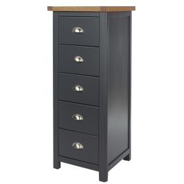 Blue Chest of Drawers - DIEGO Tallboy Medium Chest 5 Drawers