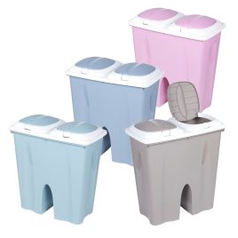 Double Sided Plastic Recycling Dustbin - 7 Colours