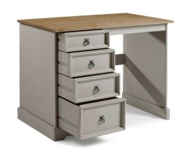 Corona Solid Pine 4 Drawer Dressing Table - Grey Wax