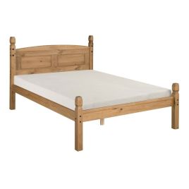 Corona Solid Pine Low End Bed Frame 4ft Small Double - Antique Wax