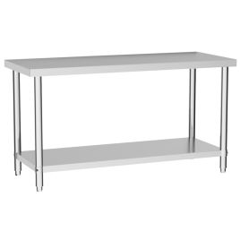 2 Tier Commercial Kitchen Prep & Work Stainless Steel Table
