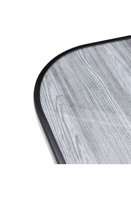 Garden Tempered Glass Large Rectangle Wood Grain Coffee Table 120*80cm, Black