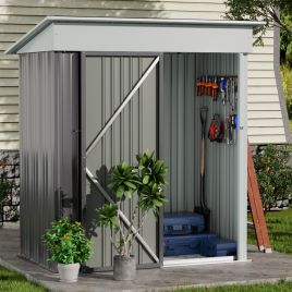 Oasis Outdoor Garden Metal Storage Shed with Lockable Door
