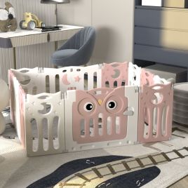 Pink 63cm H Kids Safety Play Yard Blue Foldable Home Activity Center-12 Panels