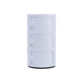 White 2ft H Round 3 Tier Drawer Storage Unit Organizer