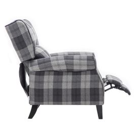 Fabric Grey Tartan Motion Reclining Armchair