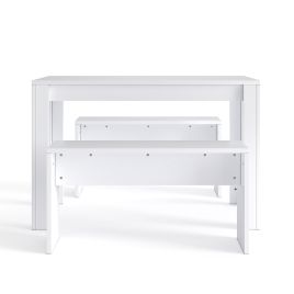 2 Benches Nesting Style Kitchen Coffee Set Space Saving