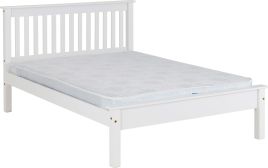 Monaco 5ft Kingsize Bed Low Foot End - White