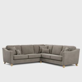 Corner Sofa - KRISTY Fabric 4 Seater Right Hand Facing - Dark Beige