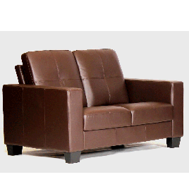 Wadrqua Luxurious Comfort 2-Seater Bonded Leather and PVC Sofa in Brown