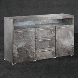 Nomadic Nouveau Sideboard with 3 Drawers and 2 Doors with Open Slot - Schiefer