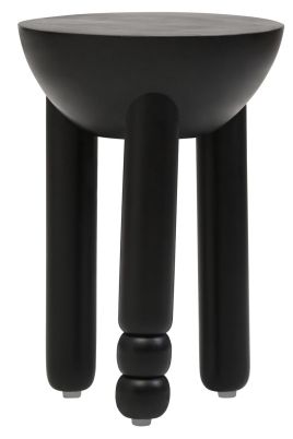 PENWYTHA Round Column Detail Wooden Side Table - Black