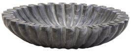 FENWRETH Small Fluted Marble Decorative Bowl - Grey