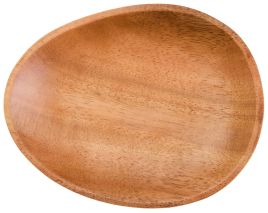 BRAVELYN Oval Small Plate Wooden Serving Tray - Brown