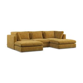 Corner Sofa - SOVA Fabric 5 Seater U Shaped Sunny - Footstool End